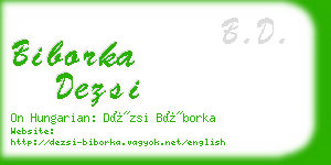 biborka dezsi business card